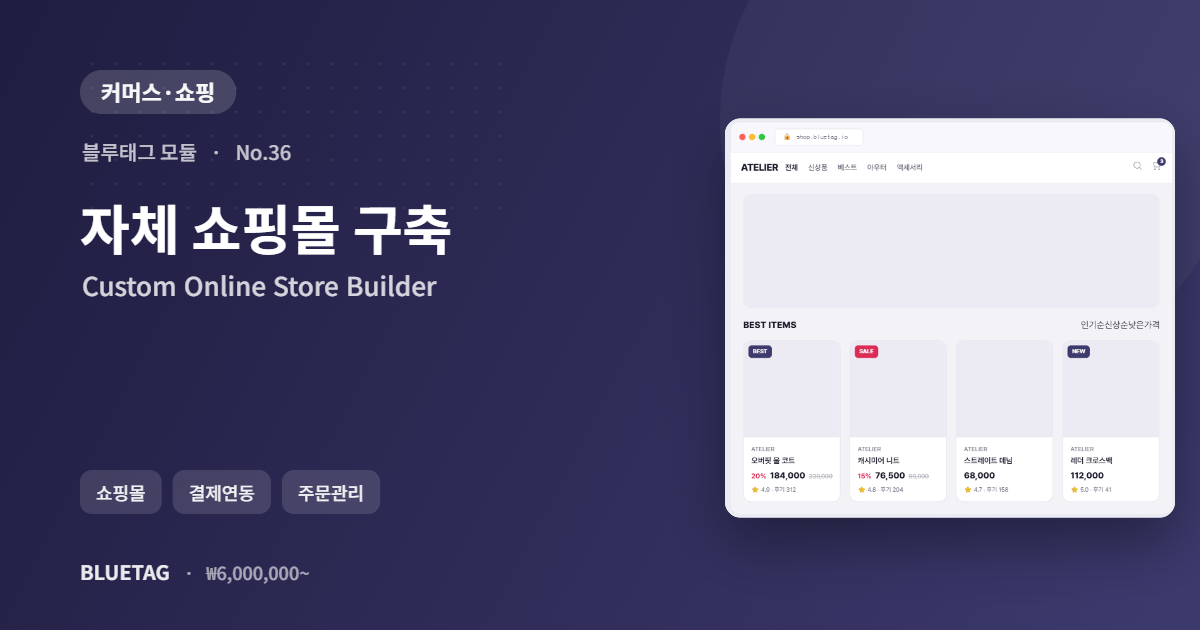 자체 쇼핑몰 구축 미리보기